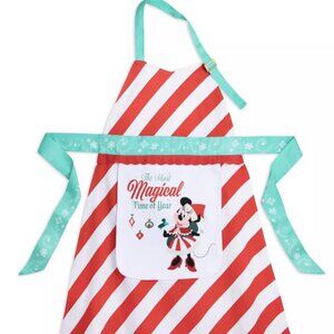 Disney NWT Minnie Mouse Holiday Kitchen Apron Most Wonderful Time of Year